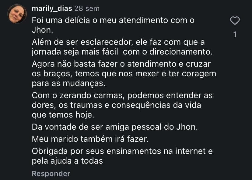 Depoimento de cliente sobre o atendimento